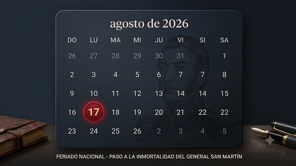 El feriado del 17 de agosto cae lunes y hay fin de semana largo