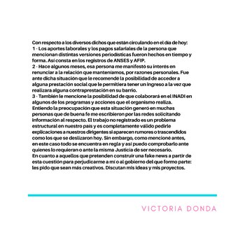 El descargo de Donda en