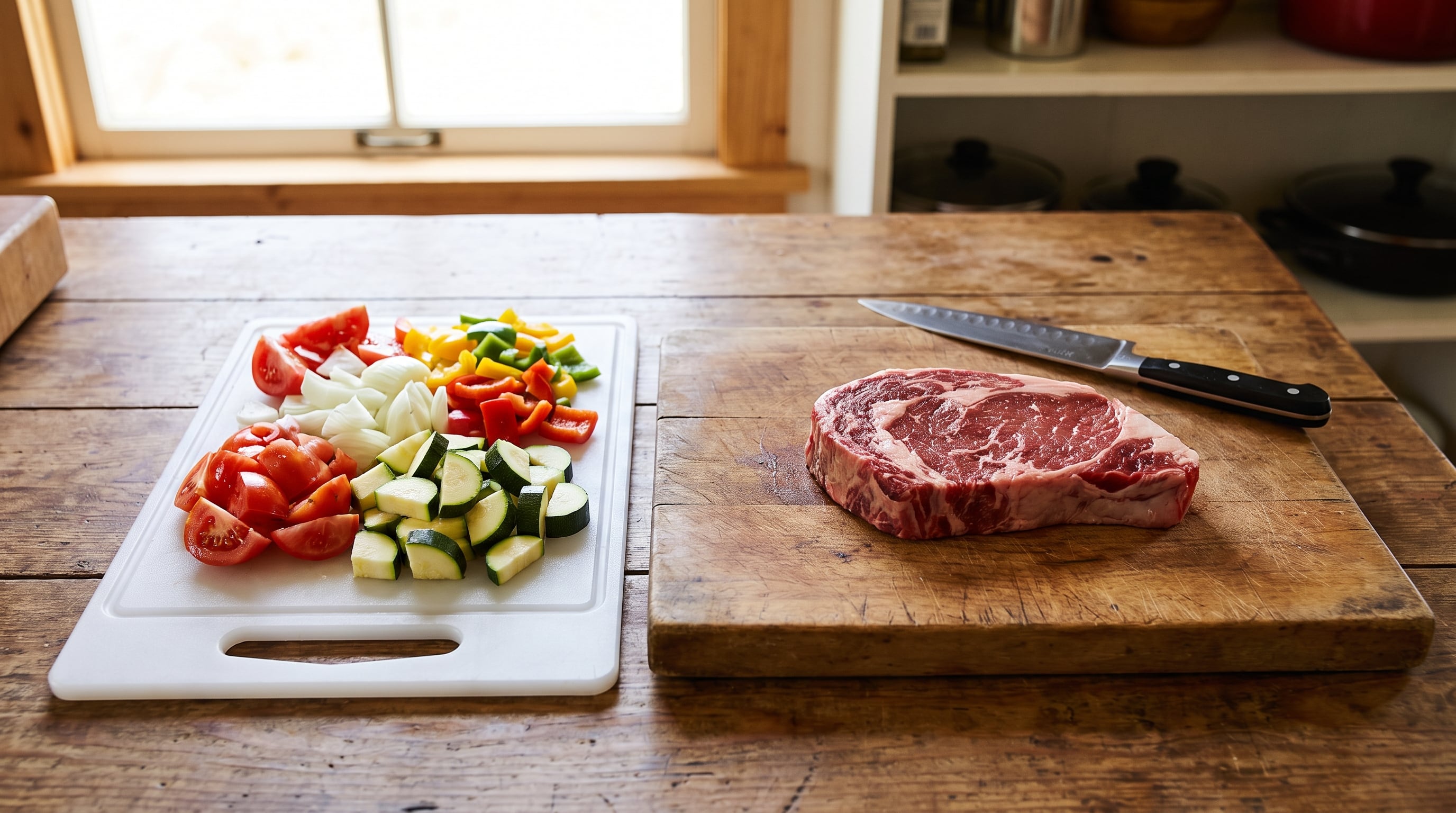 El uso de los mismos cuchillos o tablas para carne cruda y verduras favorece la contaminación cruzada en la manipulación de alimentos (Imagen Ilustrativa Infobae)