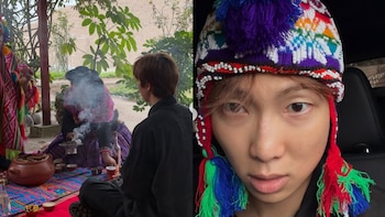 RM, de BTS, participó en un ritual andino durante su visita a la Huaca Pucllana