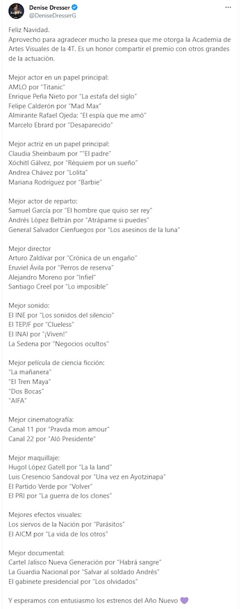 Denise Dresser - Criticas - Premiaciones