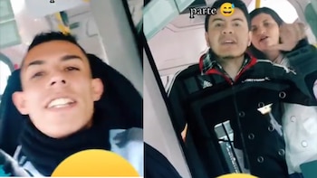 Conductor SITP encerró a presuntos evasores del pasaje - crédito montaje Infobae / captura @michael_andradecdlm/TikTok