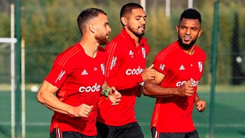 Aliendro y entrenamiento River Plate