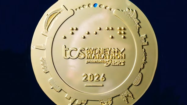 El diseño para la carrera del 30 de agosto muestra por error el Allianz Arena alemán en vez del estadio australiano del recorrido (Instagram: sydney_marathon)