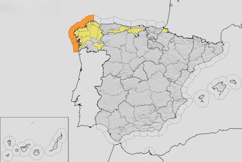 Mapa de alertas meteorológicas, para