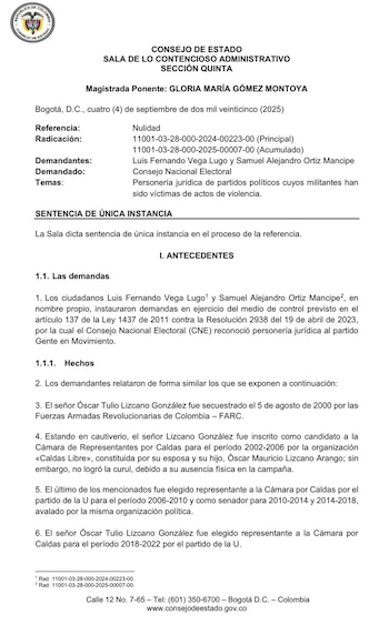 Documento oficial del Consejo de