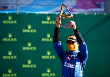 El proceso de Lando Norris en McLaren comenzó en 2019 y un año despupes logró su primer podio en la categoría (Mark Thompson/Pool via REUTERS)