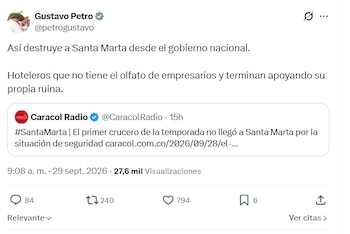 Gustavo Petro sobre turismo en Santa Marta