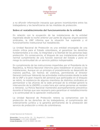 UNP - crédito @UNPColombia/X
