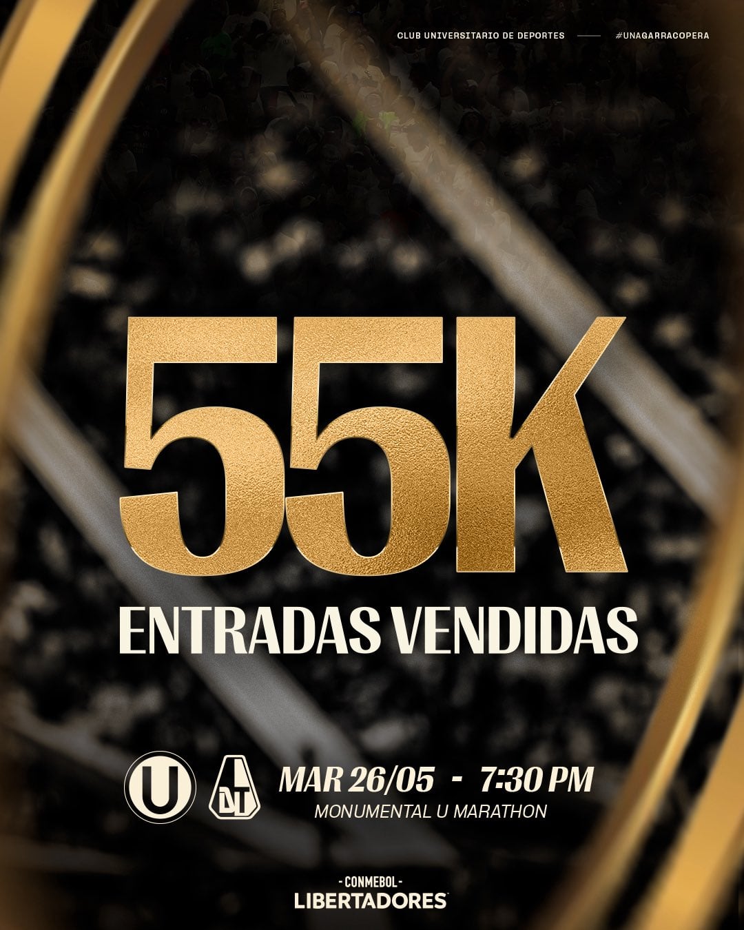 55 mil boletos vendidos para el Universitario vs Deportes Tolima por la fecha 6 de la fase de grupos de la Copa Libertadores. Crédito: X Universitario.