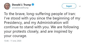 El primer tuit de Trump