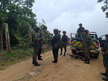 Soldados del Batallón de Infantería N.° 18 Coronel Jaime Rooke, adscritos a la Sexta Brigada, realizaron la operación en Dolores - crédito Ejército