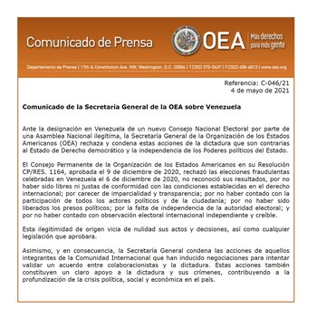Comunicado OEA