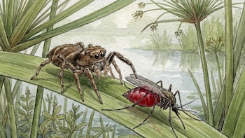 La araña que caza mosquitos con sangre humana y desconcierta a los científicos