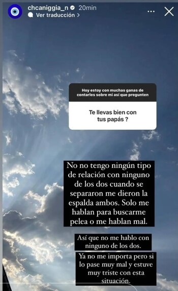 El posteo de Charlotte Caniggia