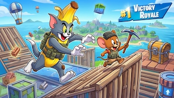 Cómo se verían Tom y Jerry en Fortnite, según la IA