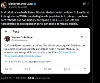 Cabal señaló que Petro es