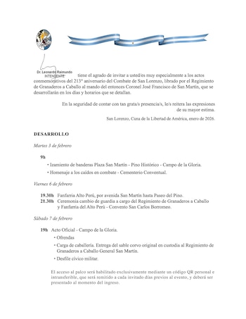 La invitación que enviaron a