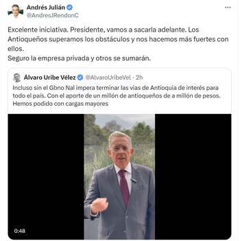 El Gobernador de Antioquia aceptó