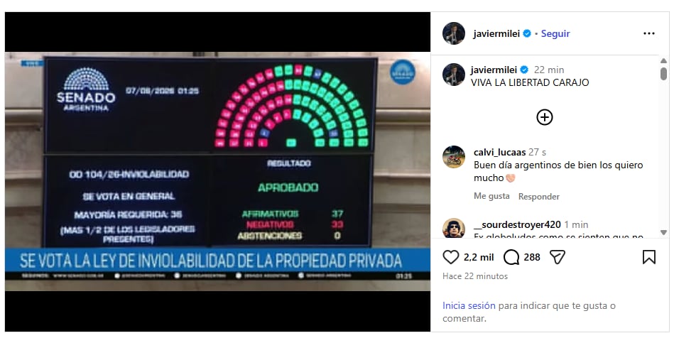 La publicación que realizó el presidente en redes sociales