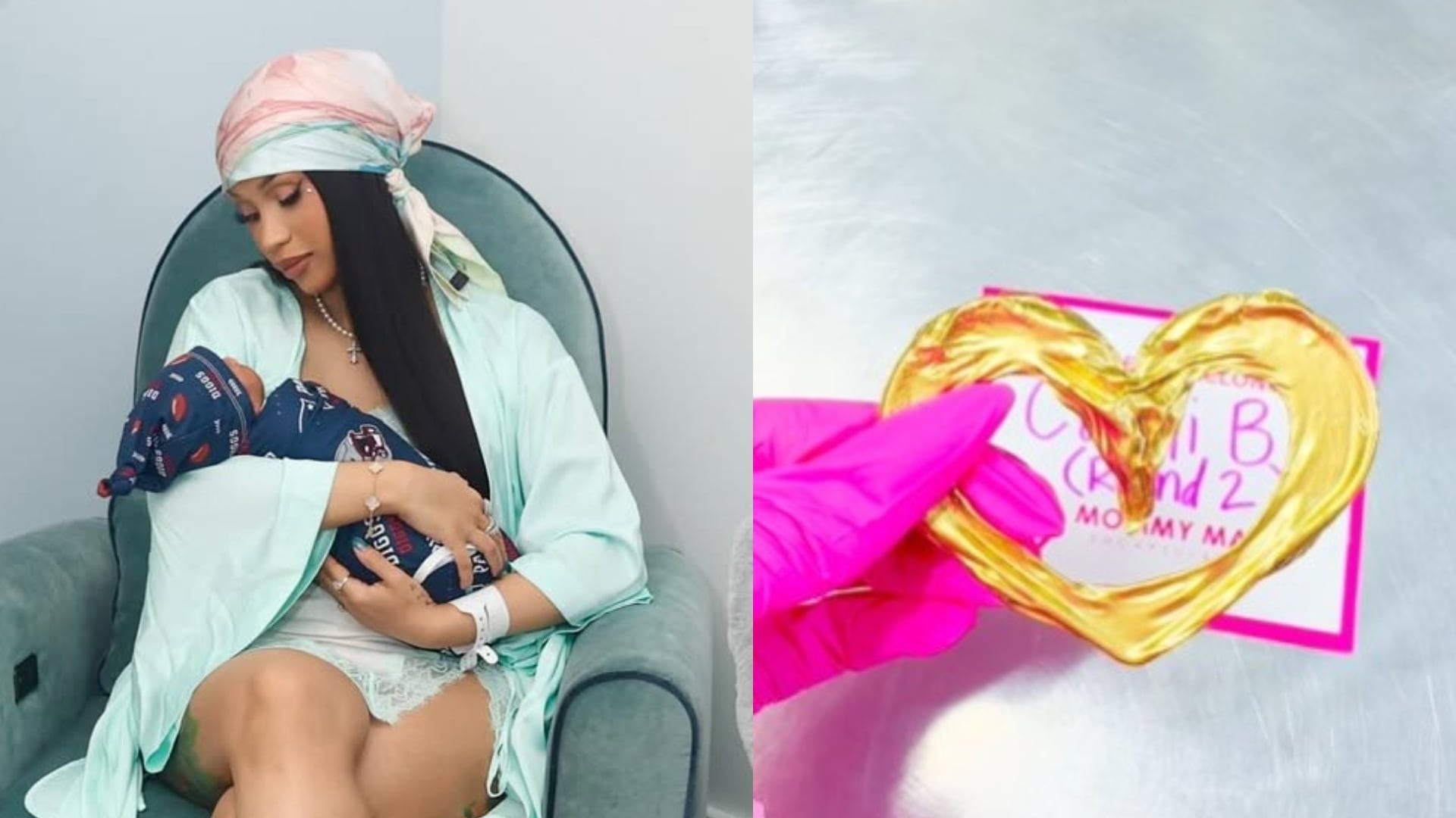 Cardi B hizo que encapsularan el cordón umbilical de su cuarto hijo con un baño de oro. (Créditos: Instagram/Cardi B. Captura de video)