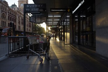 An abandoned shopping cart on
