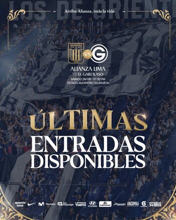 Alianza Lima informó que aún quedan entradas disponibles para su juego ante Deportivo Garcilaso en Matute.