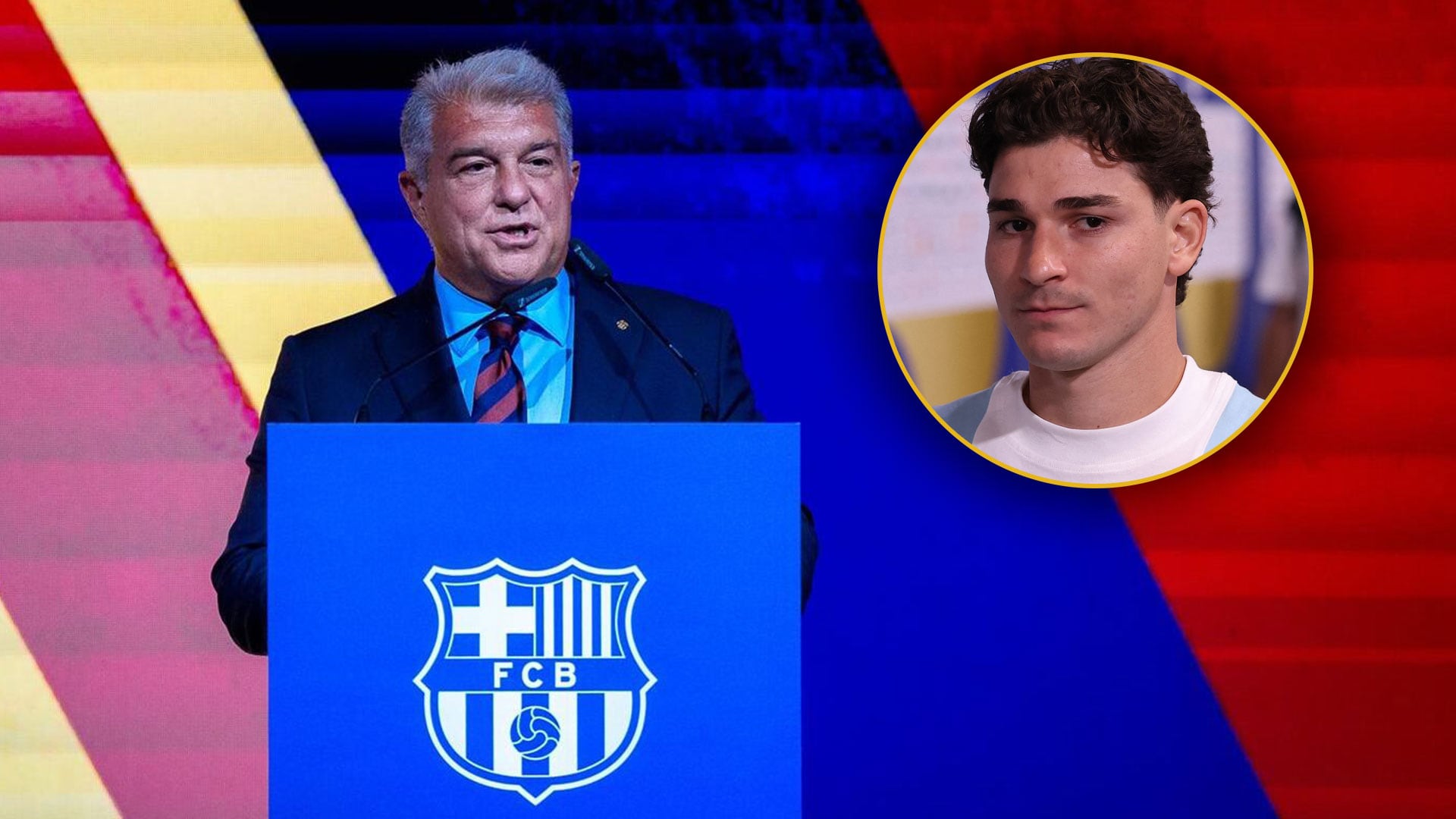 Laporta habló sobre las negociaciones por Julián Álvarez