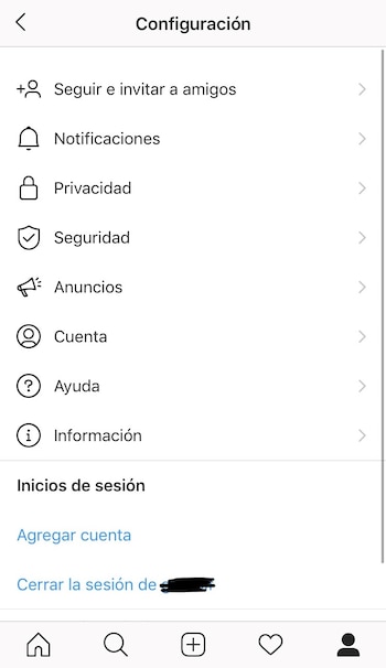 Desactivar temporalmente una cuenta de