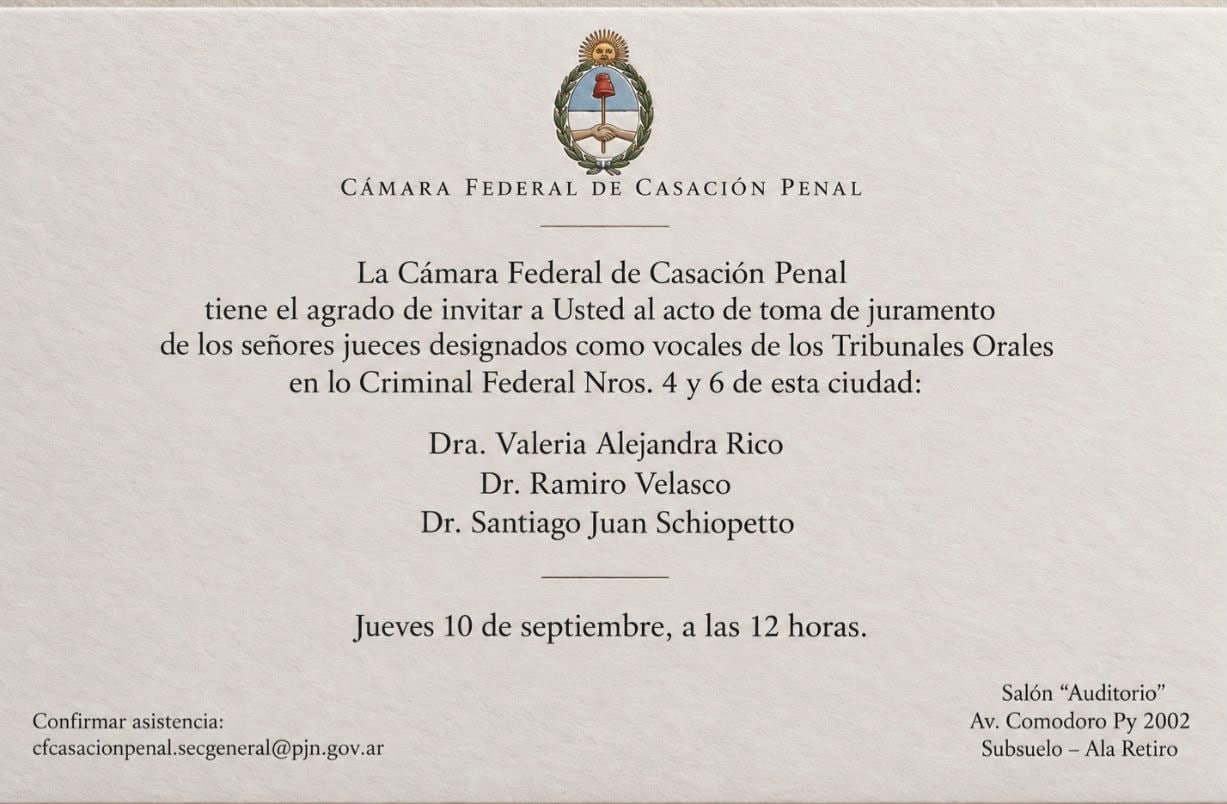Juran tres nuevos jueces para los tribunales orales de Comodoro PY
