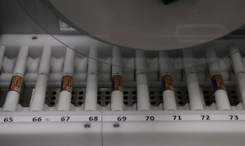 Inyecciones de Wegovy en una línea de envasado en las instalaciones de Novo Nordisk en Hillerod, Dinamarca. (Tom Little/REUTERS)