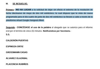 Rechazan pedido de Pedro Castillo