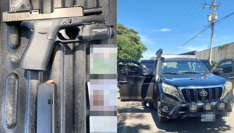 La Fuerza Pública y la Dirección de Inteligencia y Seguridad Nacional detuvieron en La Reforma a la hija de Alejandro Arias Monge, alias “Diablo”, cuando circulaba en un vehículo blindado y portaba un arma de fuego. (Cortesía: Redes sociales)
