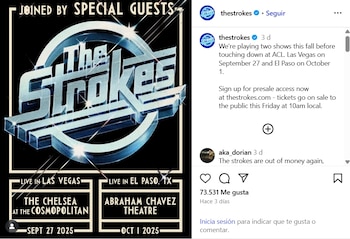 La banda vuelve en 2025 (Foto: Instagram/@thestrokes)