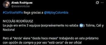 A ala de Nicolás Rodríguez continua