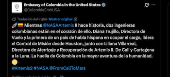 Embajada de Colombia en Estados Unidos - crédito @ColombiaEmbUSA/X
