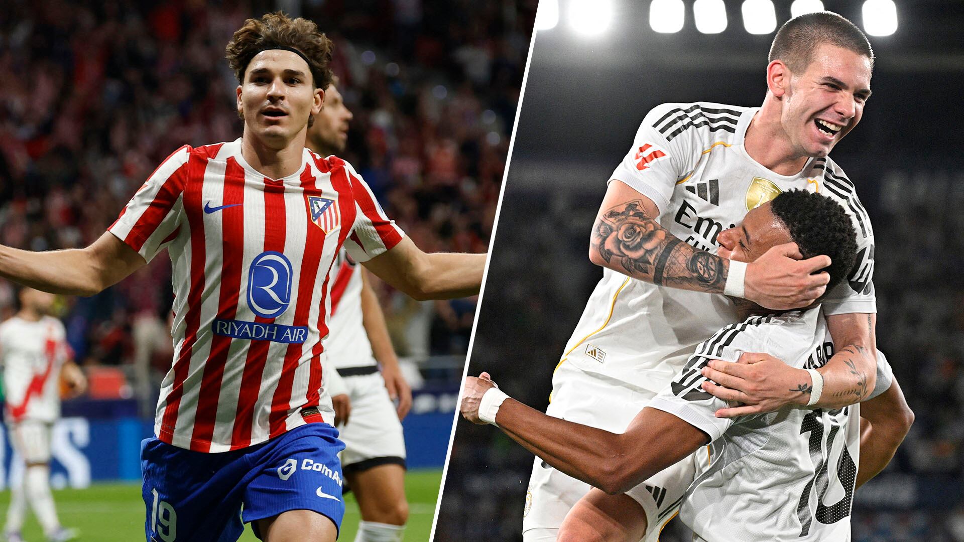Julián Álvarez y Franco Mastantuono, protagonistas del Derbi de Madrid entre Atlético de Madrid y Real Madrid