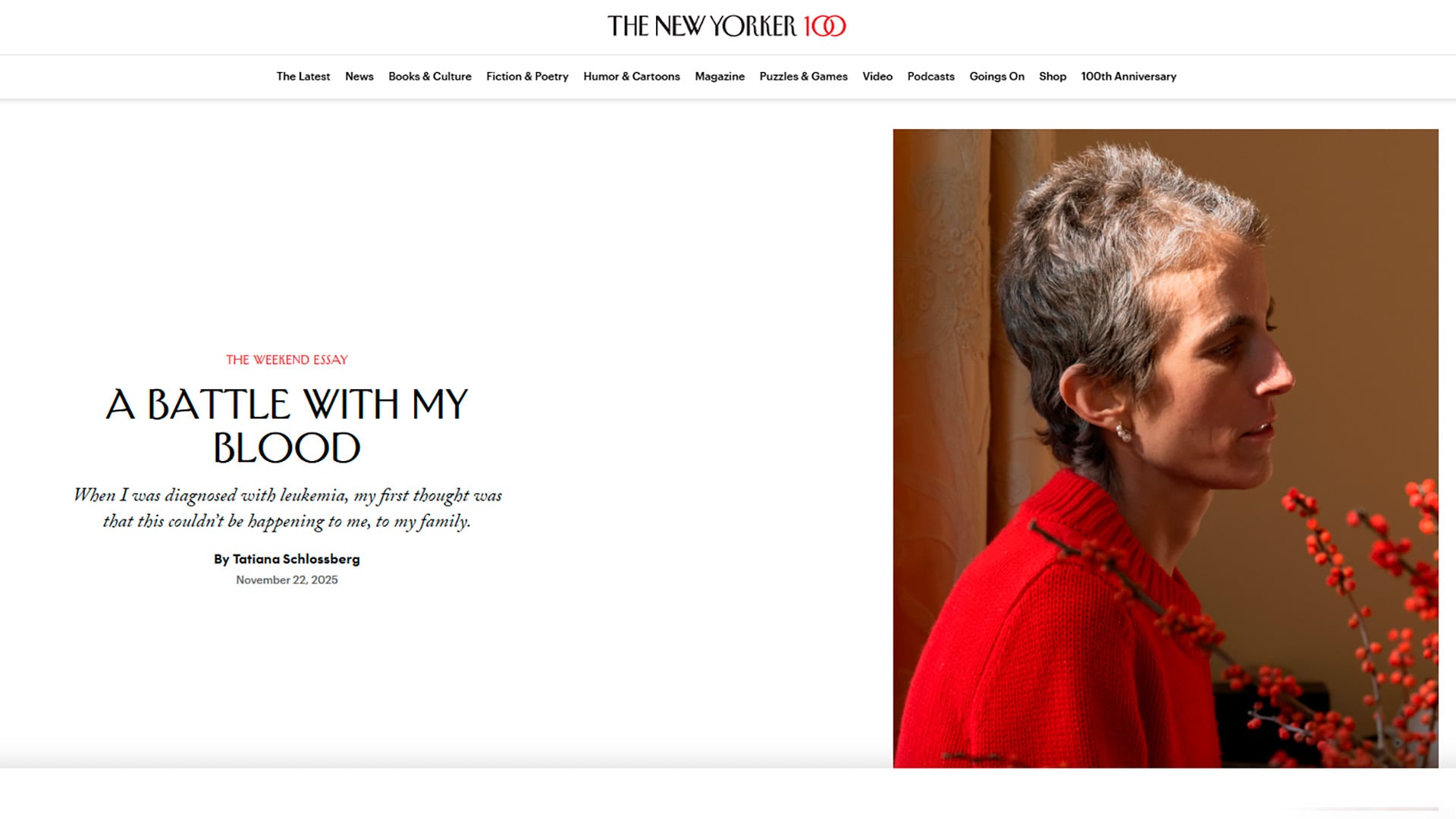 Schlossberg envió su artículo a la revista, casi no hubo necesidad de editarlo, aseguró el director. (Crédito: The New Yorker)