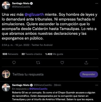 Santiago Nieto amagó con demandar