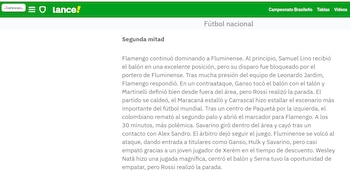 Jorge Carrascal hizo estallar el escenario más importante del fútbol mundial, que es el estadio Maracaná según el medio de comunicación Lance - crédito Lance.com