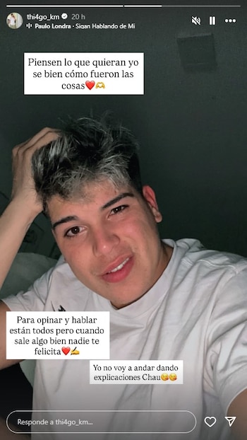 Thiago Medina publicó un mensaje