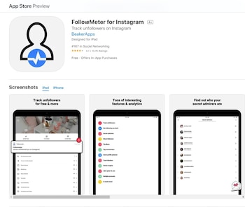 App FollowMeter for Instagram. (foto: