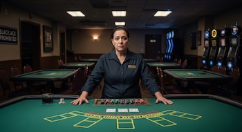 Una empleada de sala de