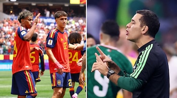Lamine y Pau coincidieron en la filial blaugrana bajo el mando de Márquez, quien les dio minutos y protagonismo antes de asentarse en el primer equipo del Barcelona. (REUTERS: Eloisa Sanchez/Lisi Niesner)