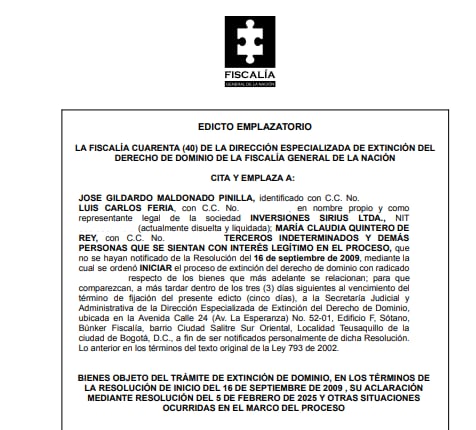 La Fiscalía inició la extinción de dominio sobre bienes de Rey Albornoz y su esposa, incluyendo propiedades en Chapinero Alto, Niza y el barrio Chicó - crédito Fiscalía