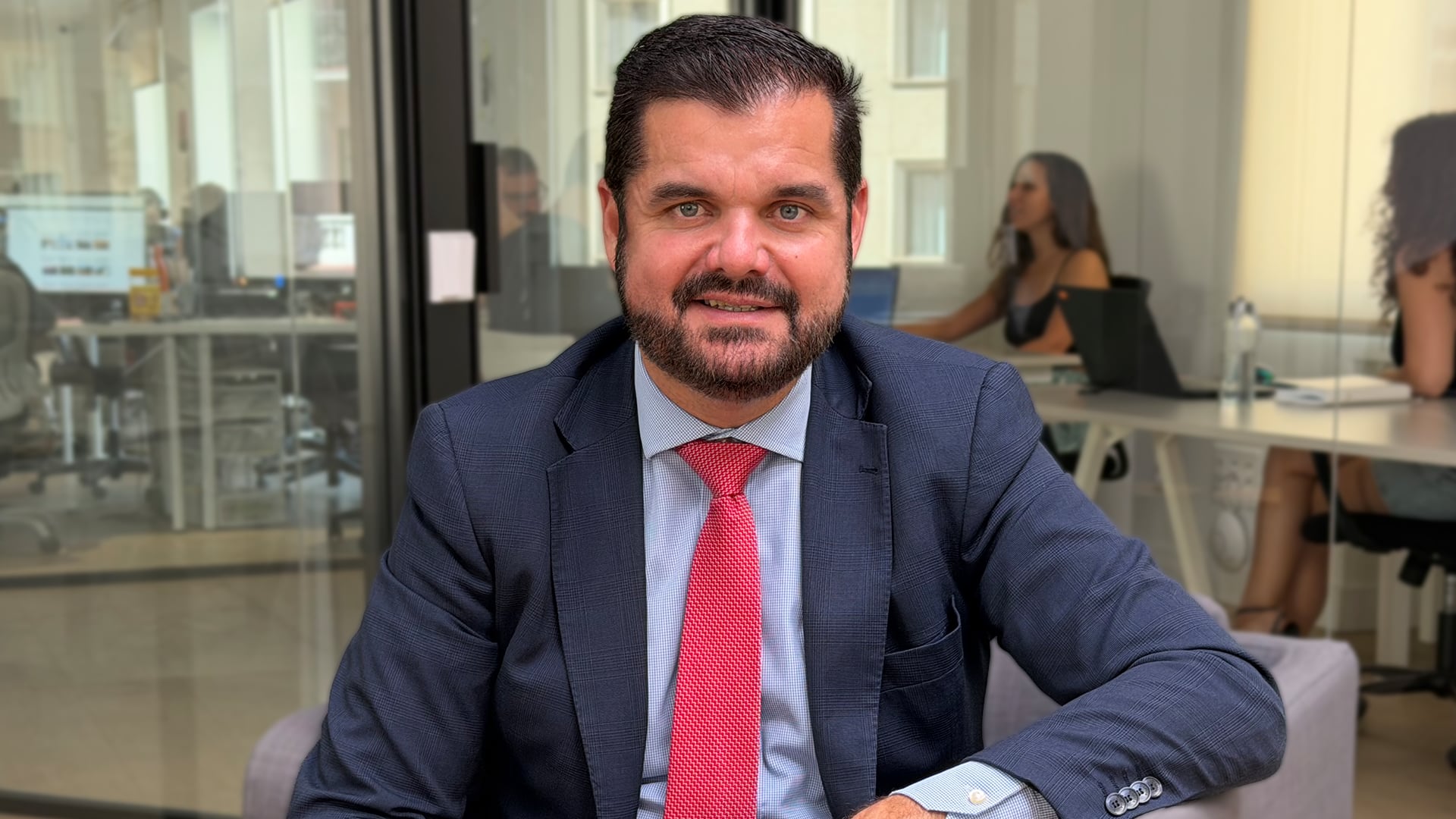 El presidente del Iustitia Europa, Luis María Pardo, durante una entrevista con