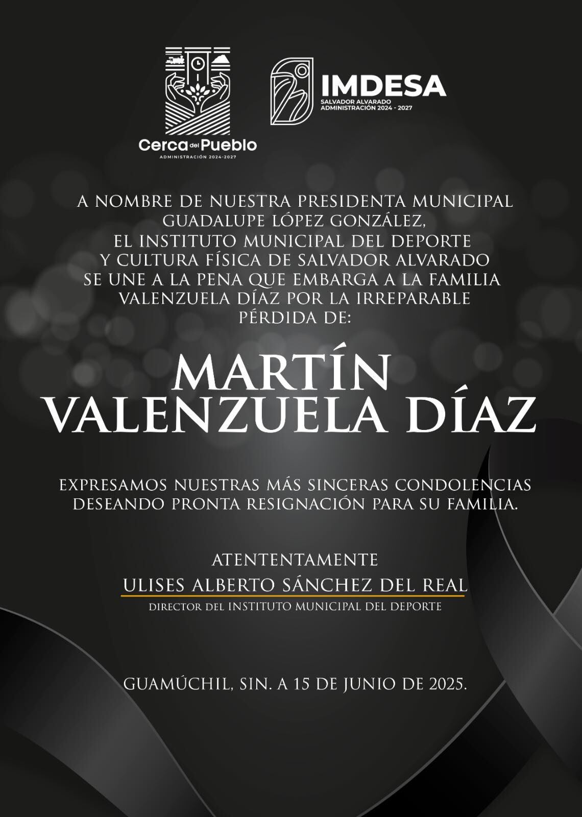 IMDESA lamenta la muerte del periodista Martín Valenzuela. Imagen de IMDESA