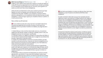 Este fue el extenso mensaje de Mafe Carrascal en contra de Angélica Lozano - crédito X