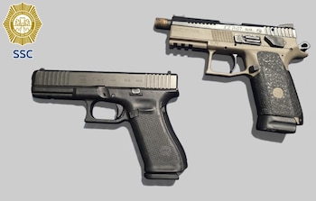 Armas aseguradas. Crédito: SSC