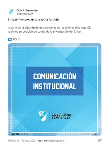 Los clubes se expresaron contra las Sociedades Anónimas